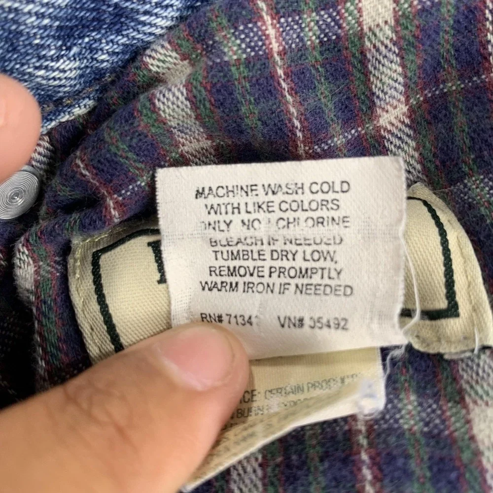 VTG LL Bean Double L Jeans Men 36x31 Plaid Flannel Lined Natural Fit Denim‎ Work
